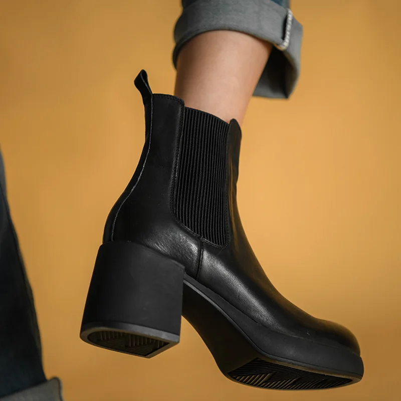 Square Toe Cowhide Casual Shoes Spring Autumn Slip On Chelsea Boots Thick Heel Platform Boots Retro Style Winter Shoes Woman
Square Toe Cowhide Casual Shoes Spring Autumn Slip On Chelsea Boots Thick Heel Platform Boots Retro Style Winter Shoes Woman