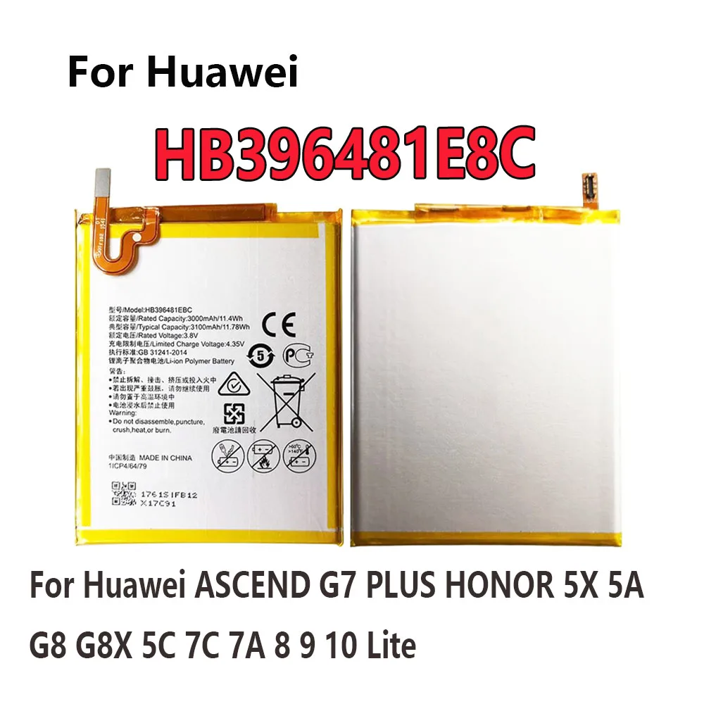 2026 Original HB396481EBC Battery For Huawei ASCEND G7 PLUS HONOR 5X 5A G8 G8X 5C 7C 7A 8 9 10 Lite Pour Smart 2019+Free Tools
2026 Original HB396481EBC Battery For Huawei ASCEND G7 PLUS HONOR 5X 5A G8 G8X 5C 7C 7A 8 9 10 Lite Pour Smart 2019+Free Tools