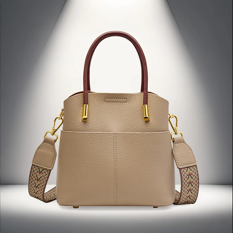 Genuine leather women's bucket bag, large capacity, high-quality, simple cowhide handbag, single shoulder crossbody bag
Genuine leather women's bucket bag, large capacity, high-quality, simple cowhide handbag, single shoulder crossbody bag