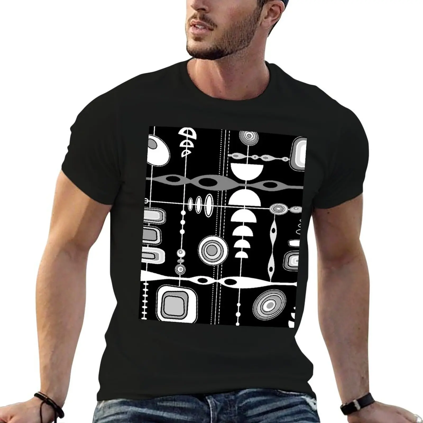 Black White Mid Century Modern Geometric Print - Gray T-Shirt man t shirts graphic t shirts for man graphic vintage T-Shirt
Black White Mid Century Modern Geometric Print - Gray T-Shirt man t shirts graphic t shirts for man graphic vintage T-Shirt