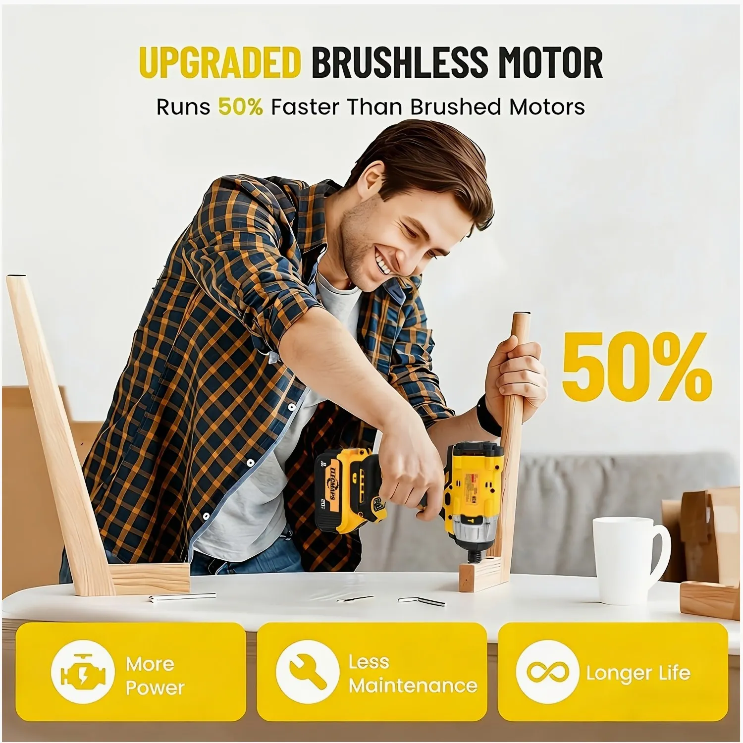 Brushless Impact Driver & Hammer Drill Combo Kit – 20V Cordless Lithium-Ion Power Tool Set with Dual High-Capacity Batteries, Comfort-Grip Design, and Portable Storage Case for Auto Maintenance, DIY Projects, and Home Repairs
Brushless Impact Driver & Hammer Drill Combo Kit – 20V Cordless Lithium-Ion Power Tool Set with Dual High-Capacity Batteries, Comfort-Grip Design, and Portable Storage Case for Auto Maintenance, DIY Projects, and Home Repairs