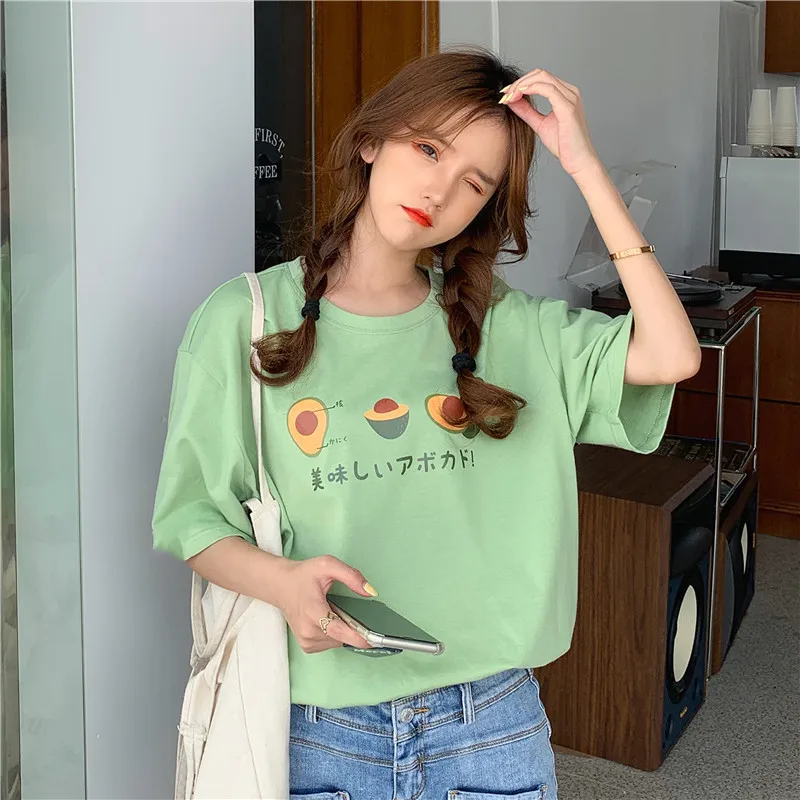 New Women Chic Cartoon Fruit Tops Kawaii Short Sleeve T-shirts Cottagecore Tees Girl Spring Summer Fashion Casual Loose T-shirts
New Women Chic Cartoon Fruit Tops Kawaii Short Sleeve T-shirts Cottagecore Tees Girl Spring Summer Fashion Casual Loose T-shirts