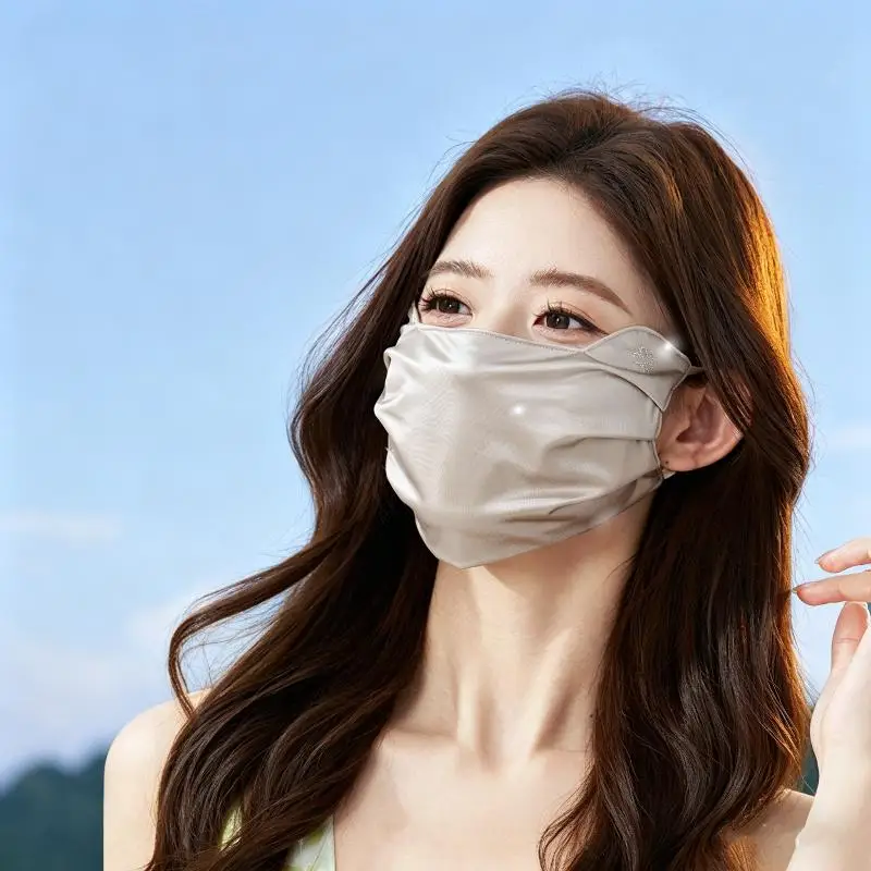 ▪Soft Ice Silk Satin Face Sunscreen Mask Summer Ice Silk Women's Sunscreen Breathable Mask Outdoor Cycling Running Ice Silk Mask
▪Soft Ice Silk Satin Face Sunscreen Mask Summer Ice Silk Women's Sunscreen Breathable Mask Outdoor Cycling Running Ice Silk Mask