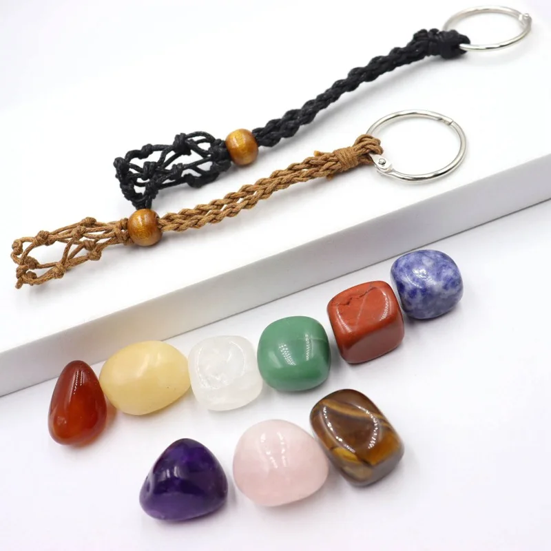 15pc Interchangeable Crystal Stone Holder Keychain Brown Black Pouch Bohemian Net Pocket Adjustable Holder Keyring
15pc Interchangeable Crystal Stone Holder Keychain Brown Black Pouch Bohemian Net Pocket Adjustable Holder Keyring
