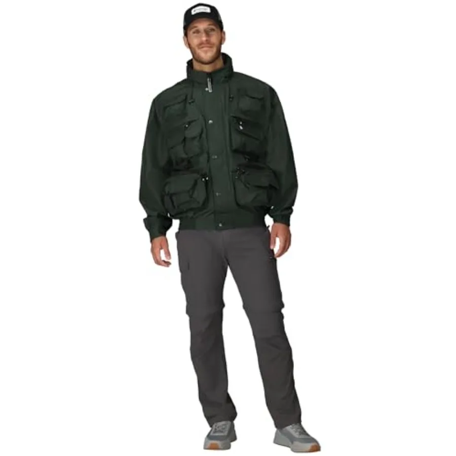 Waterproof Cascades Sportsman's Pack Jacket for outdoor hiking, nylon fabric, olive green, lightweight and packable with sealed
Waterproof Cascades Sportsman's Pack Jacket for outdoor hiking, nylon fabric, olive green, lightweight and packable with sealed