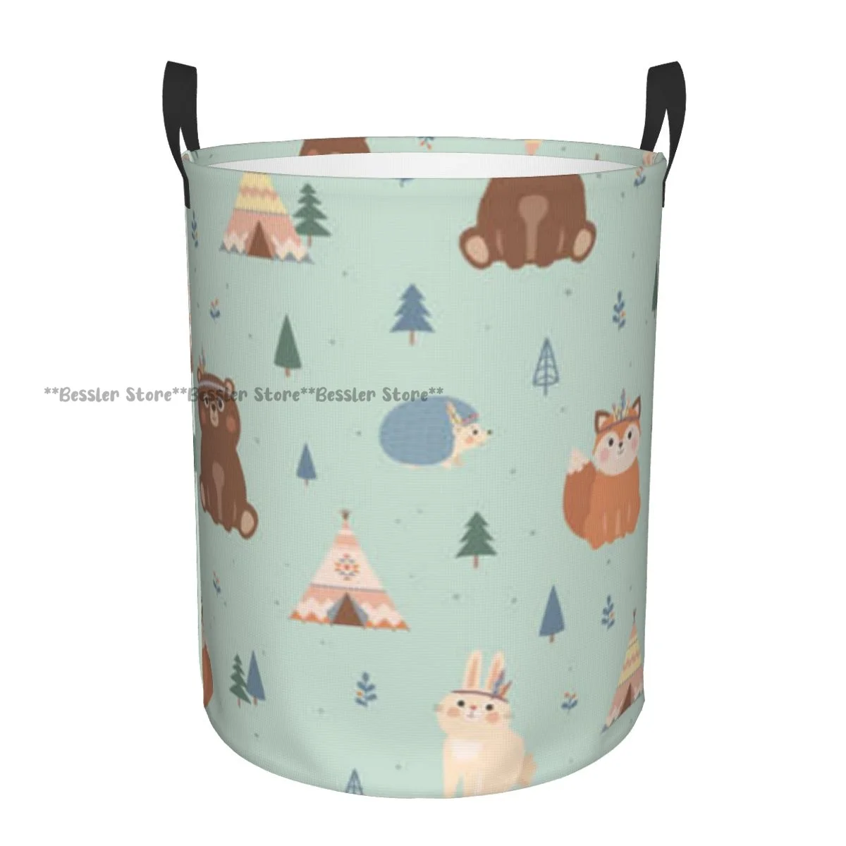 Dirty Laundry Basket Cute Woodland Tribal Animals Folding Clothing Storage Bucket
Dirty Laundry Basket Cute Woodland Tribal Animals Folding Clothing Storage Bucket