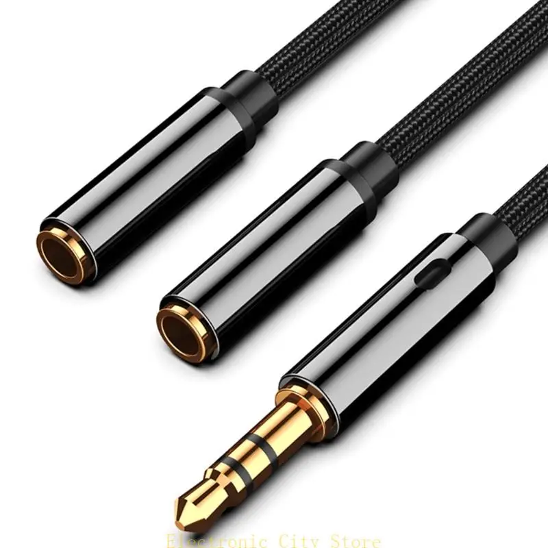 Portable Headphone Splitter 3.5mm AUXs Splitter Cable with Gold Plate Connectors for Clear Audios and Durability Use HU8D
Portable Headphone Splitter 3.5mm AUXs Splitter Cable with Gold Plate Connectors for Clear Audios and Durability Use HU8D