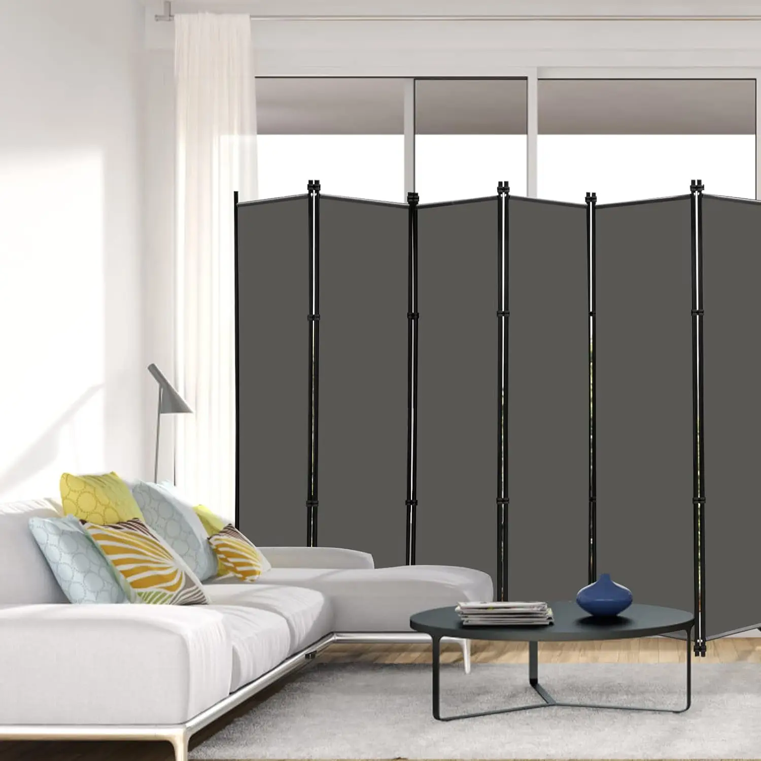 6 Panel Folding Privacy Screen 9ft Wide, 6ft Tall Partition Room Divider Portable Office Walls Dividers Room Separator,
6 Panel Folding Privacy Screen 9ft Wide, 6ft Tall Partition Room Divider Portable Office Walls Dividers Room Separator,