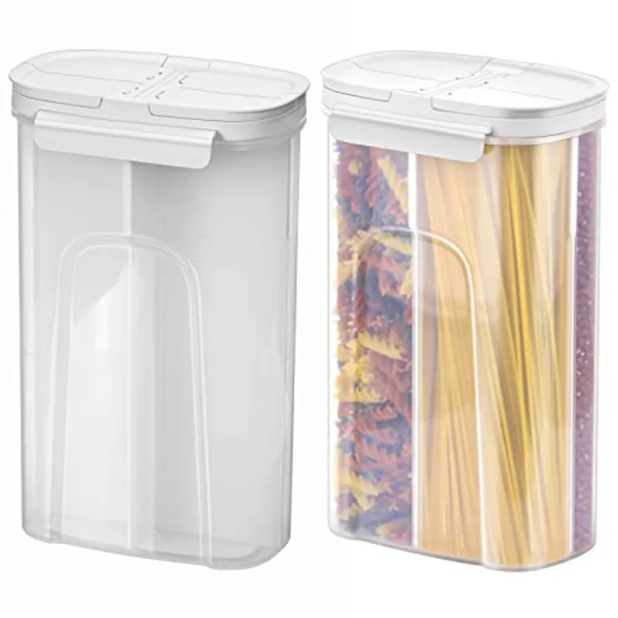 Storage Jars Canisters with Built-in partition/ 4 compartments for Spaghetti Pasta Noodles Cereal - 2Pack
Storage Jars Canisters with Built-in partition/ 4 compartments for Spaghetti Pasta Noodles Cereal - 2Pack