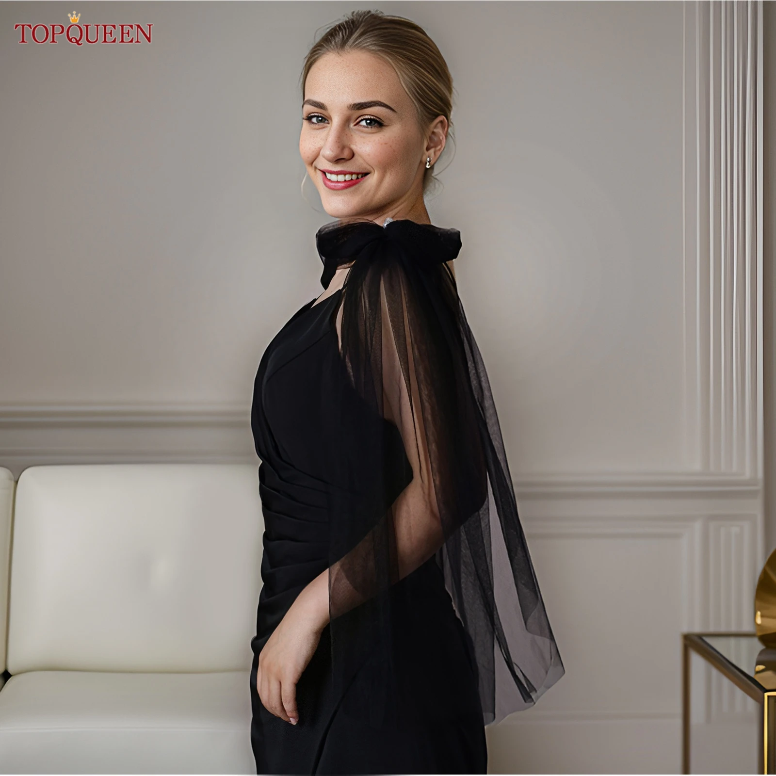 TOPQUEEN VG34 Черный жакет с бантом и вуалью на плечах для свадьбы, болеро с рукавами, свадебное платье, накидка, съемная свадебная шаль
TOPQUEEN VG34 Черный жакет с бантом и вуалью на плечах для свадьбы, болеро с рукавами, свадебное платье, накидка, съемная свадебная шаль