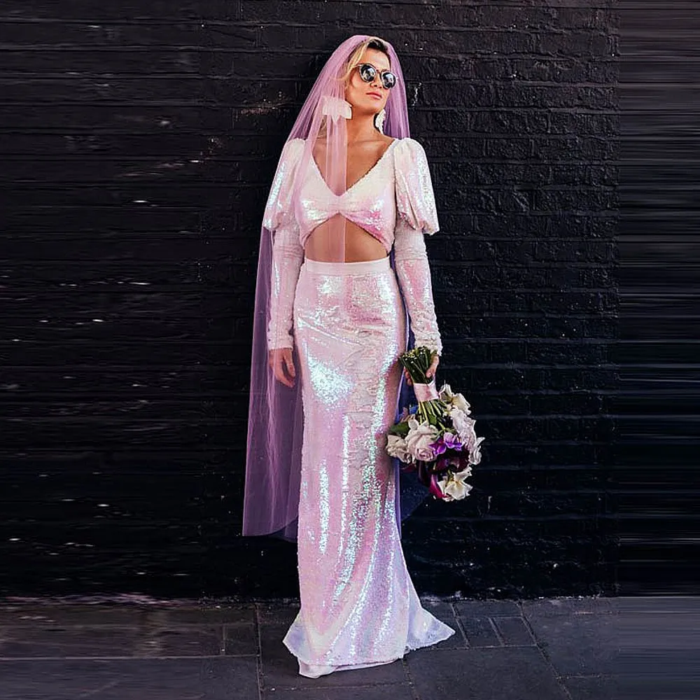 Two Pieces Wedding Party Dress V Neck Long Sleeves Evening Gowns Summer Beach Holiday Girls Birthday Wear Mermaid Prom Dress
Two Pieces Wedding Party Dress V Neck Long Sleeves Evening Gowns Summer Beach Holiday Girls Birthday Wear Mermaid Prom Dress