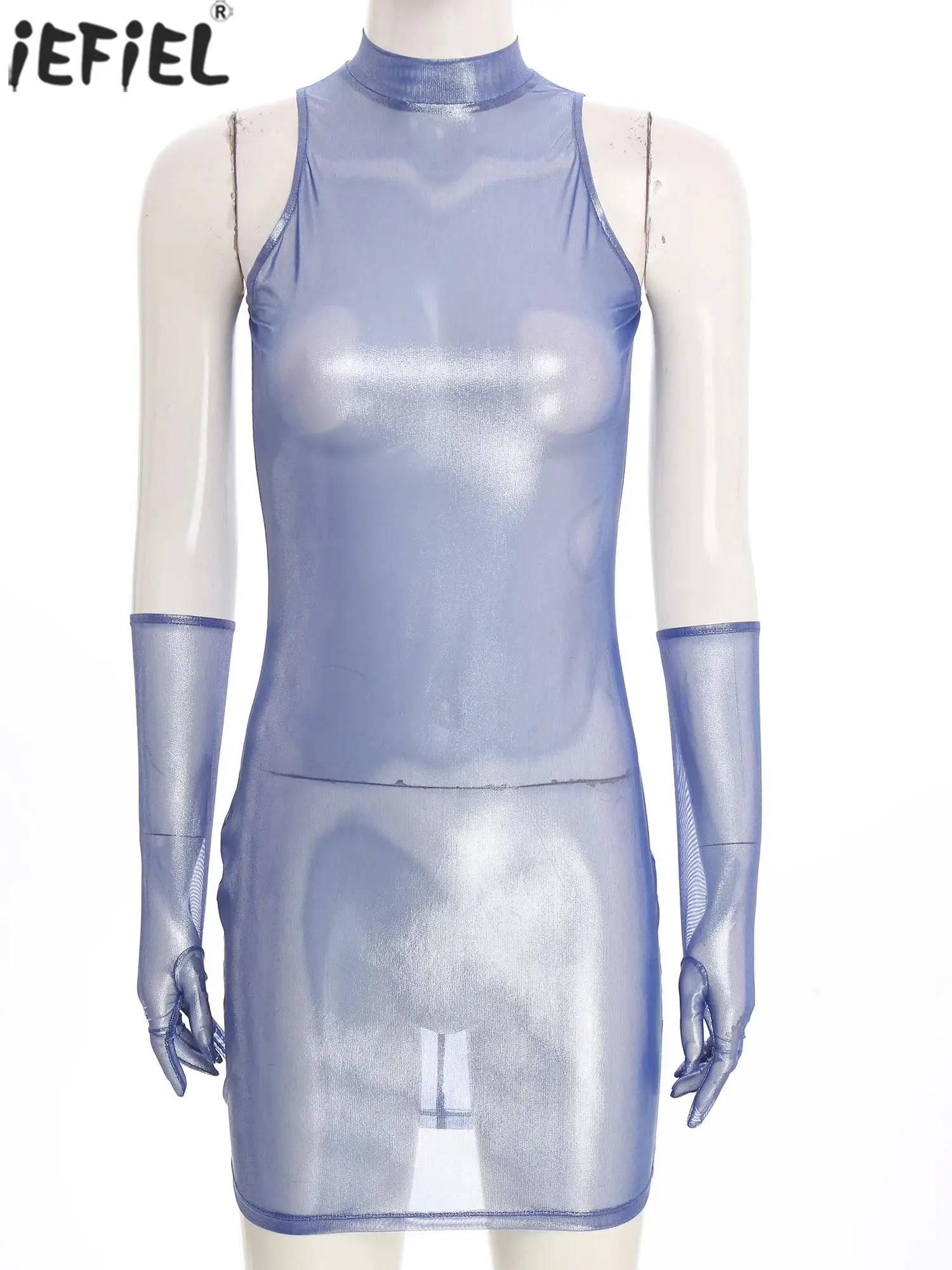 Spicy Women Flirting Nightdress with Full-finger Gloves Erotic See Through Glossy Skinny Dress Lingerie Role Play Nightwear
Spicy Women Flirting Nightdress with Full-finger Gloves Erotic See Through Glossy Skinny Dress Lingerie Role Play Nightwear