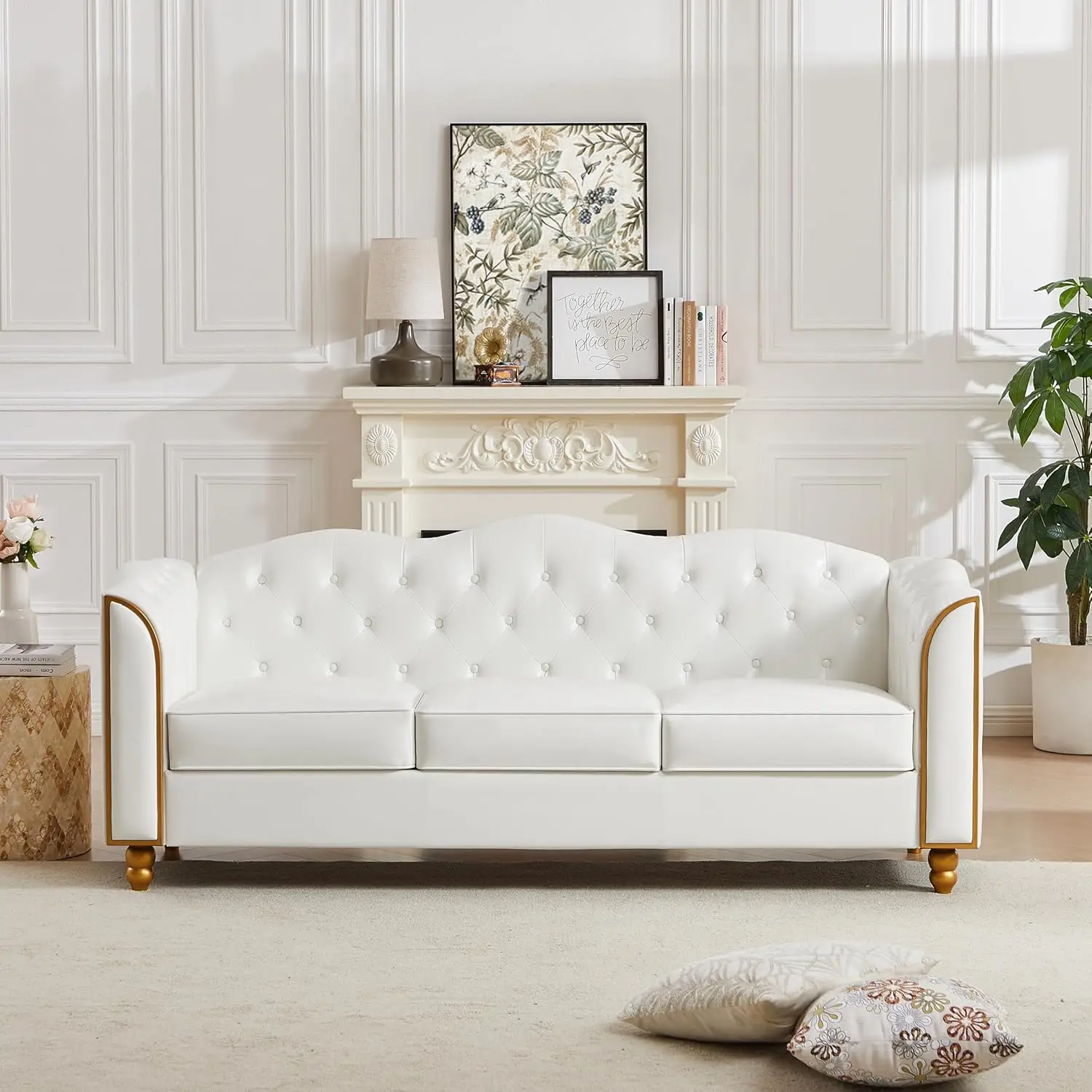 78" Leather Sofa Couch, Soft 3 Seater Sofa Couches for Living Room, Button Tufted Comfy Couch Modern Sofa with Upholstere
78" Leather Sofa Couch, Soft 3 Seater Sofa Couches for Living Room, Button Tufted Comfy Couch Modern Sofa with Upholstere