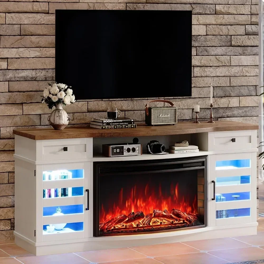 70" TV Stand with 36'' Upgrade Electric Fireplace, LED Light Entertainment Center for TVs Up To 80", Curved Fireplace TV Stand
70" TV Stand with 36'' Upgrade Electric Fireplace, LED Light Entertainment Center for TVs Up To 80", Curved Fireplace TV Stand
