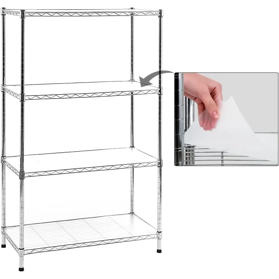 EFINE Chrome 4Shelf Shelving Unit with Shelf Liners Set of 4 Adjustable NSF Certified Metal Wire Shelves 150lbs Loading Capacit
EFINE Chrome 4Shelf Shelving Unit with Shelf Liners Set of 4 Adjustable NSF Certified Metal Wire Shelves 150lbs Loading Capacit
