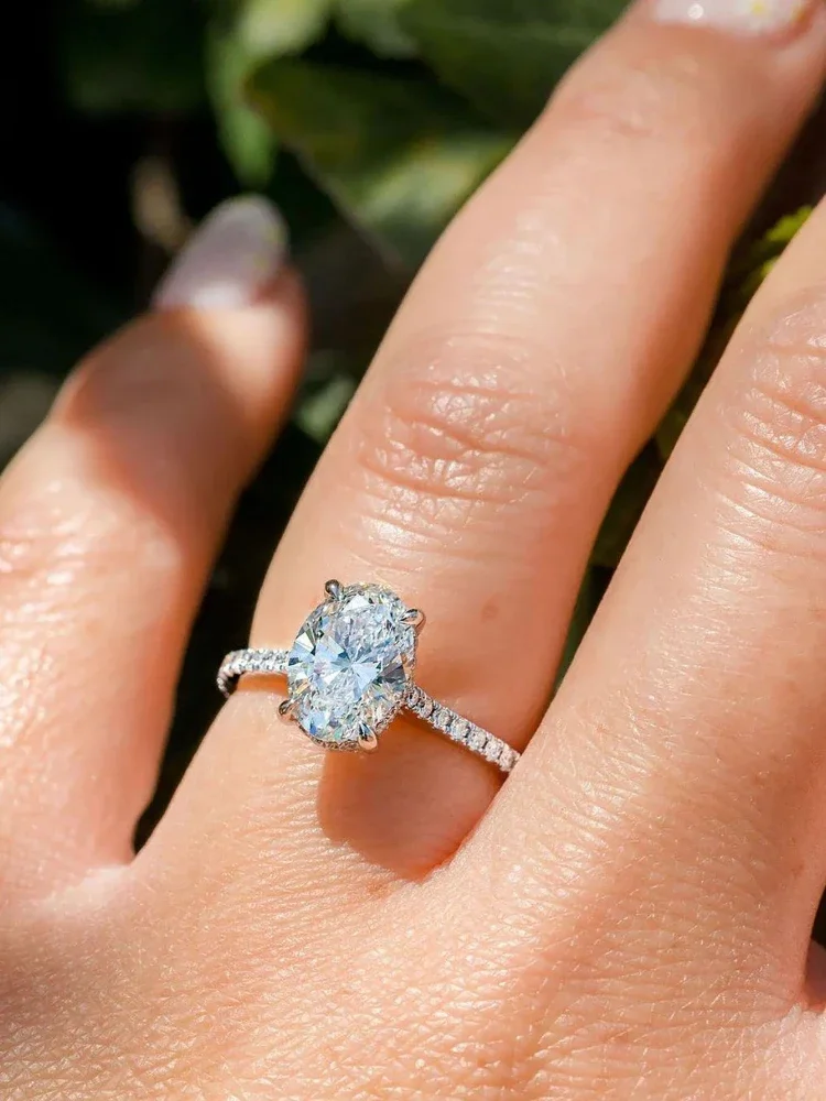 DWJ 1ct Real Oval Moissanite Diamond Ring for Women 925 Sterling Silver Anniversary Party Gorgeous High Quality Fine Jewelry
DWJ 1ct Real Oval Moissanite Diamond Ring for Women 925 Sterling Silver Anniversary Party Gorgeous High Quality Fine Jewelry