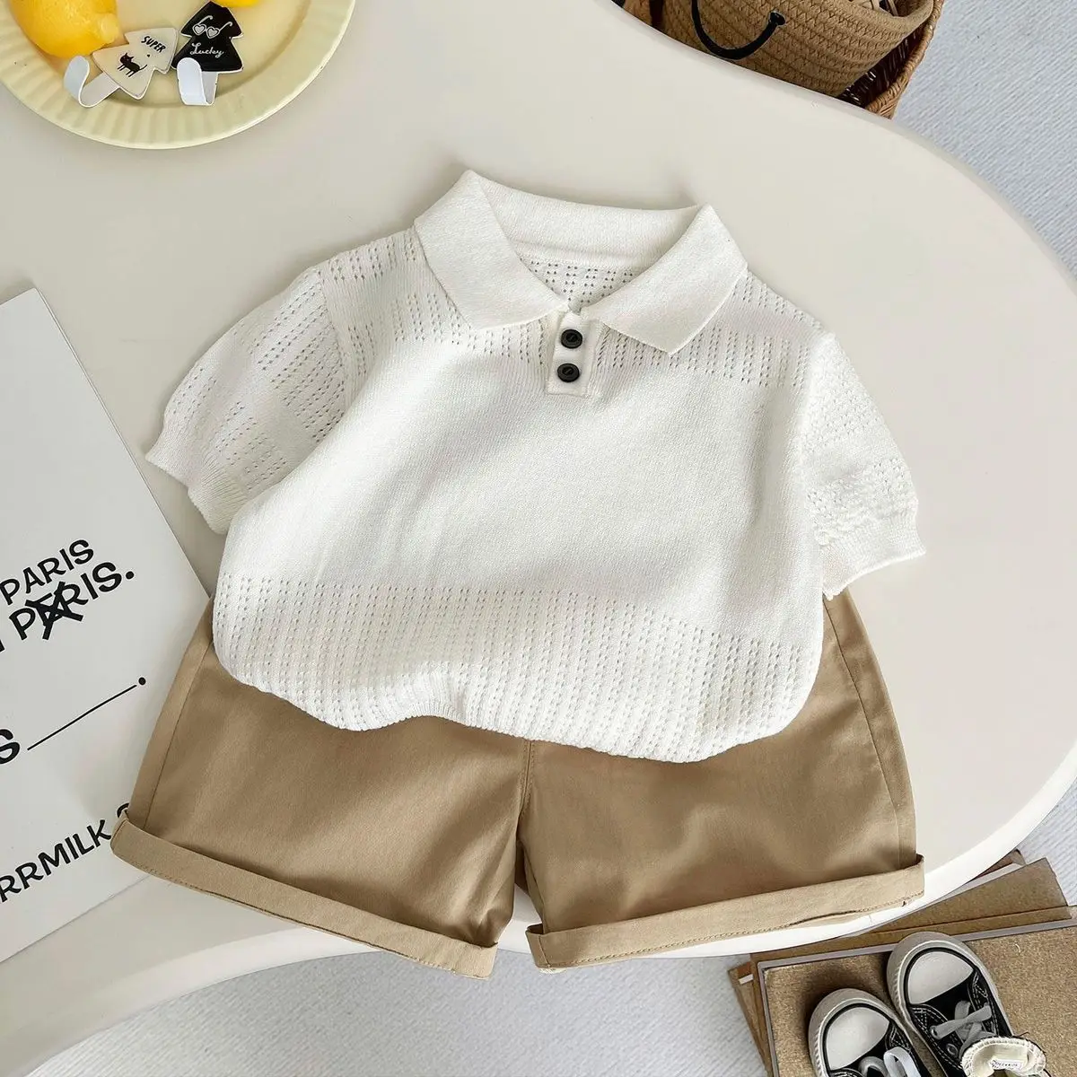 Boys' Summer Set Fashion New Style Children's Polo Collar Short Sleeve Hollow T-shirt Shorts 2-piece Set
Boys' Summer Set Fashion New Style Children's Polo Collar Short Sleeve Hollow T-shirt Shorts 2-piece Set