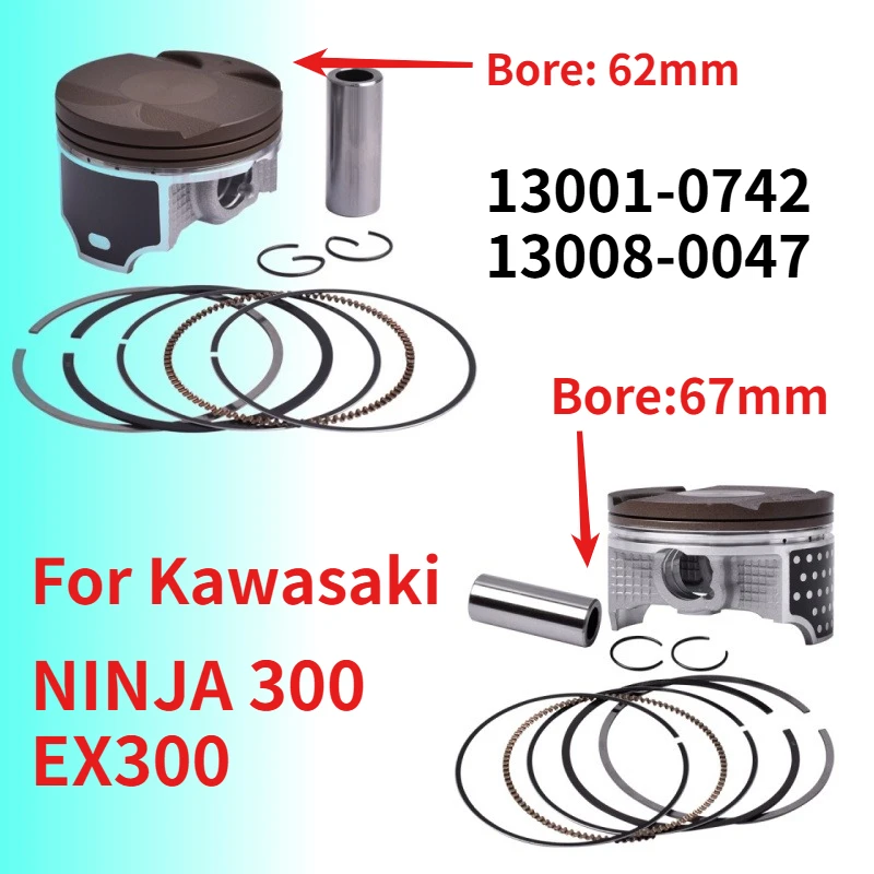 Motorcycle Piston Rings STD Bore 62mm / 67mm For Kawasaki NINJA300 NINJA 300 ABS EX300 EX300A EX300B Ninja 300 2013-2017
Motorcycle Piston Rings STD Bore 62mm / 67mm For Kawasaki NINJA300 NINJA 300 ABS EX300 EX300A EX300B Ninja 300 2013-2017