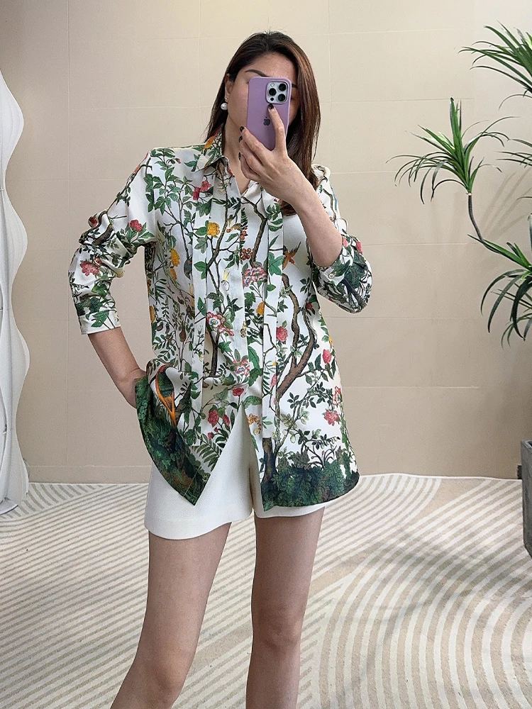 Tangmi Home 9 Momme Silk irt Women's Sle Flird Print Gauze Long Sve Button up Skirt with Sa UV Protection
Tangmi Home 9 Momme Silk irt Women's Sle Flird Print Gauze Long Sve Button up Skirt with Sa UV Protection