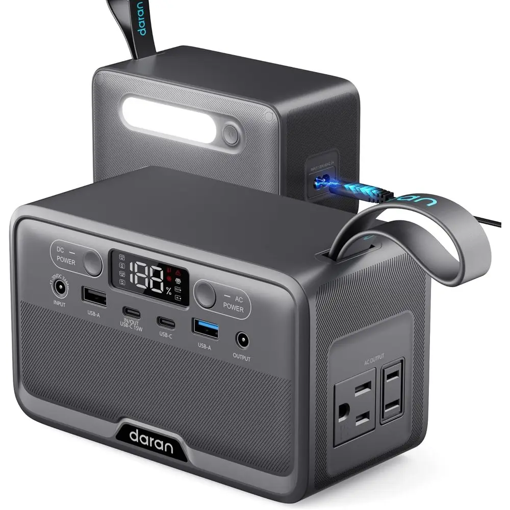 R100(2025 New) Portable Power Station 89.6Wh 100W(200W Peak) Power Bank with AC Outlet, LiePO4 Battery ast Charging Small Genera
R100(2025 New) Portable Power Station 89.6Wh 100W(200W Peak) Power Bank with AC Outlet, LiePO4 Battery ast Charging Small Genera