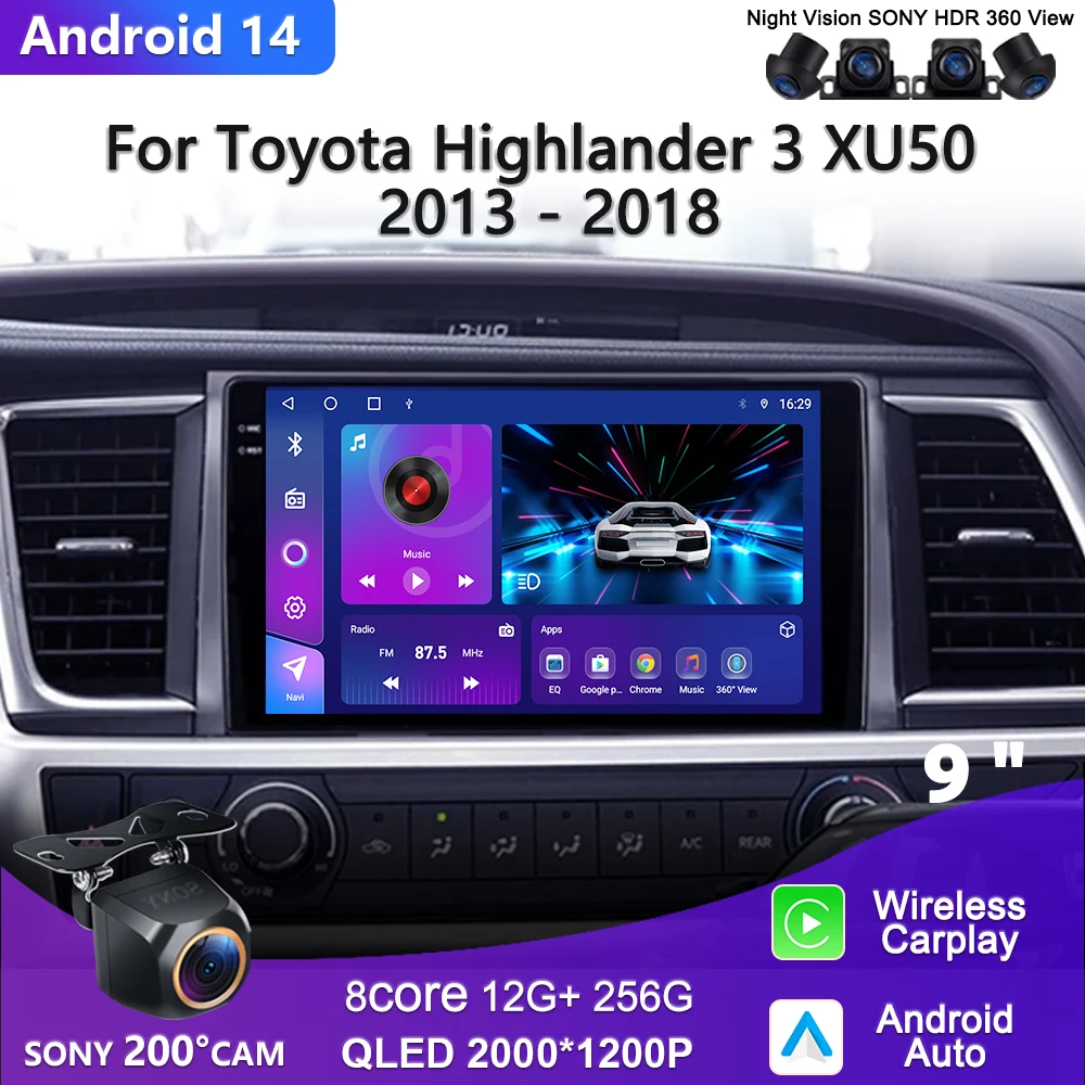 Android 14 Car DVD Multimedia Player For Toyota Highlander 3 XU50 2013 - 2018 Auto Radio GPS Navigation NO 2din Carplay Screen
Android 14 Car DVD Multimedia Player For Toyota Highlander 3 XU50 2013 - 2018 Auto Radio GPS Navigation NO 2din Carplay Screen