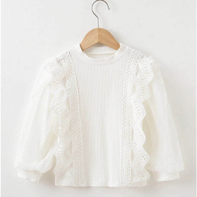 children's t-shirt Girls' base shirt made of pure cotton children's long sleeved with Western style bubble sleeves princess top
children's t-shirt Girls' base shirt made of pure cotton children's long sleeved with Western style bubble sleeves princess top