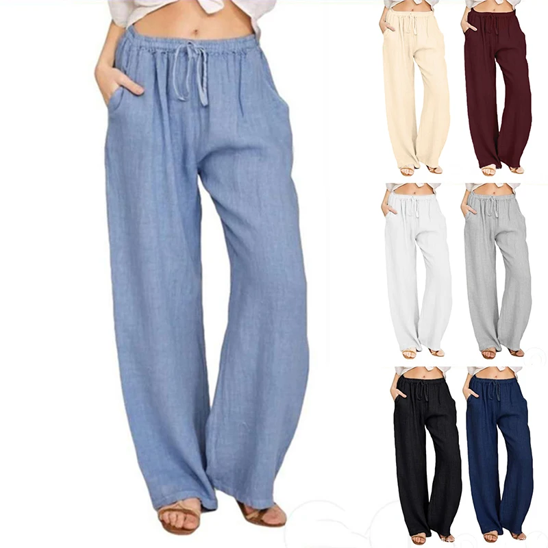 Cotton Linen Trousers for Women Wide Leg Pant Breathable Summer Pants Fitness Clothing Women's Workwear FeMale Jogging Bottoms
Cotton Linen Trousers for Women Wide Leg Pant Breathable Summer Pants Fitness Clothing Women's Workwear FeMale Jogging Bottoms