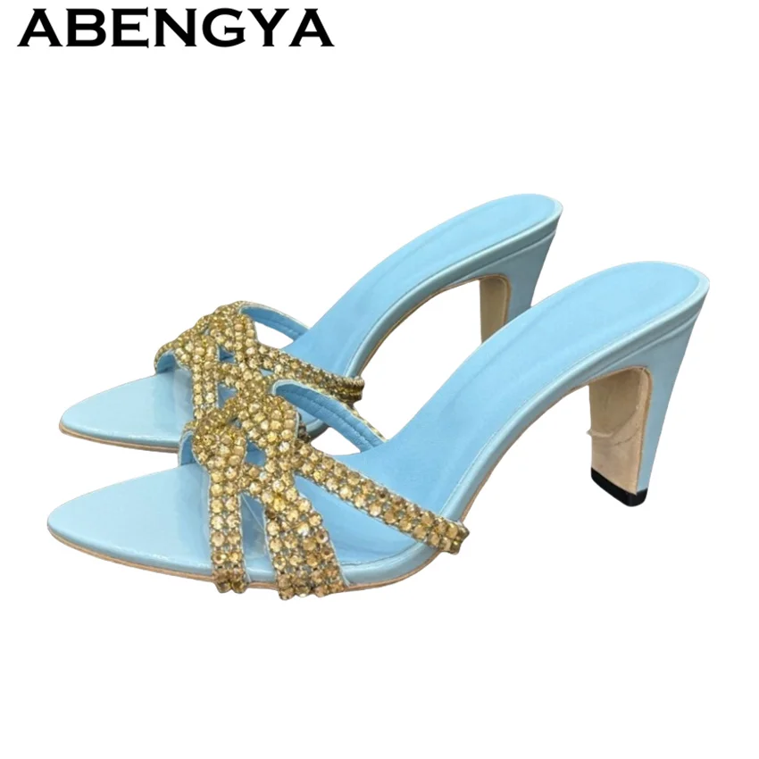 2025 Summer New Shiny Crystal High Heels Slippers Women Round Open Toe Slingback Mules Slippers Summer Dress Party Shoes Mujer
2025 Summer New Shiny Crystal High Heels Slippers Women Round Open Toe Slingback Mules Slippers Summer Dress Party Shoes Mujer