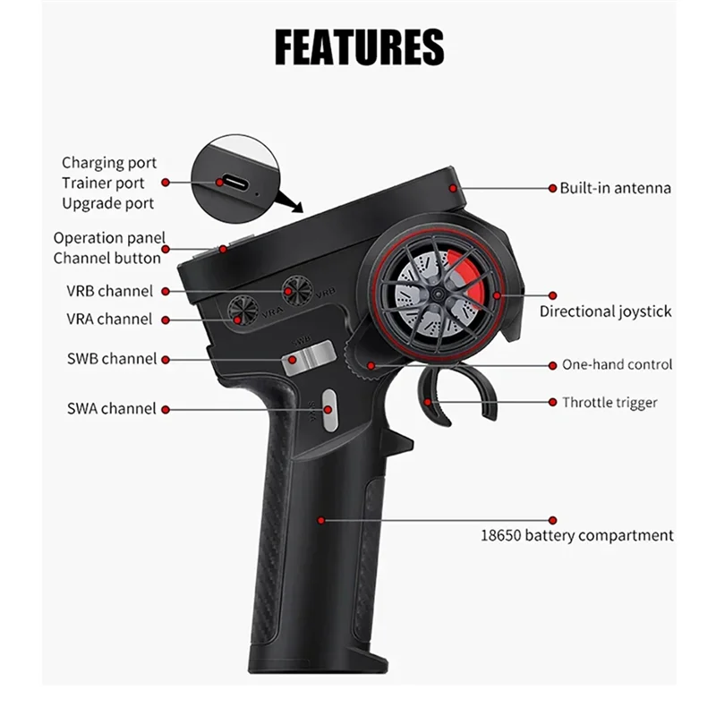 DELAM-CT-8B 8CH Transmitter Remote Controller 2.4Ghz Radio&F-08A Receiver For RC Model Car Boat Drone Quadcopter Accessories
DELAM-CT-8B 8CH Transmitter Remote Controller 2.4Ghz Radio&F-08A Receiver For RC Model Car Boat Drone Quadcopter Accessories