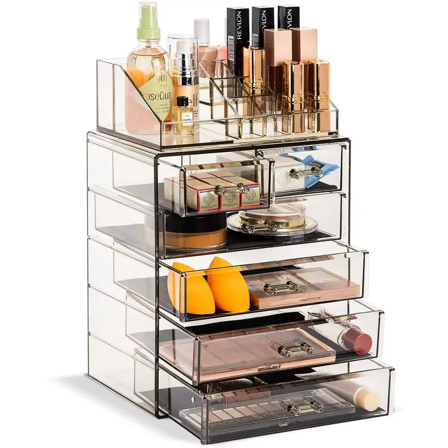 Acrylic Makeup Organizer Set, 6Drawer Vanity amp Countertop Cosmetic Storage with Small amp Wide Compartments, BlackTint Makeup
Acrylic Makeup Organizer Set, 6Drawer Vanity amp Countertop Cosmetic Storage with Small amp Wide Compartments, BlackTint Makeup