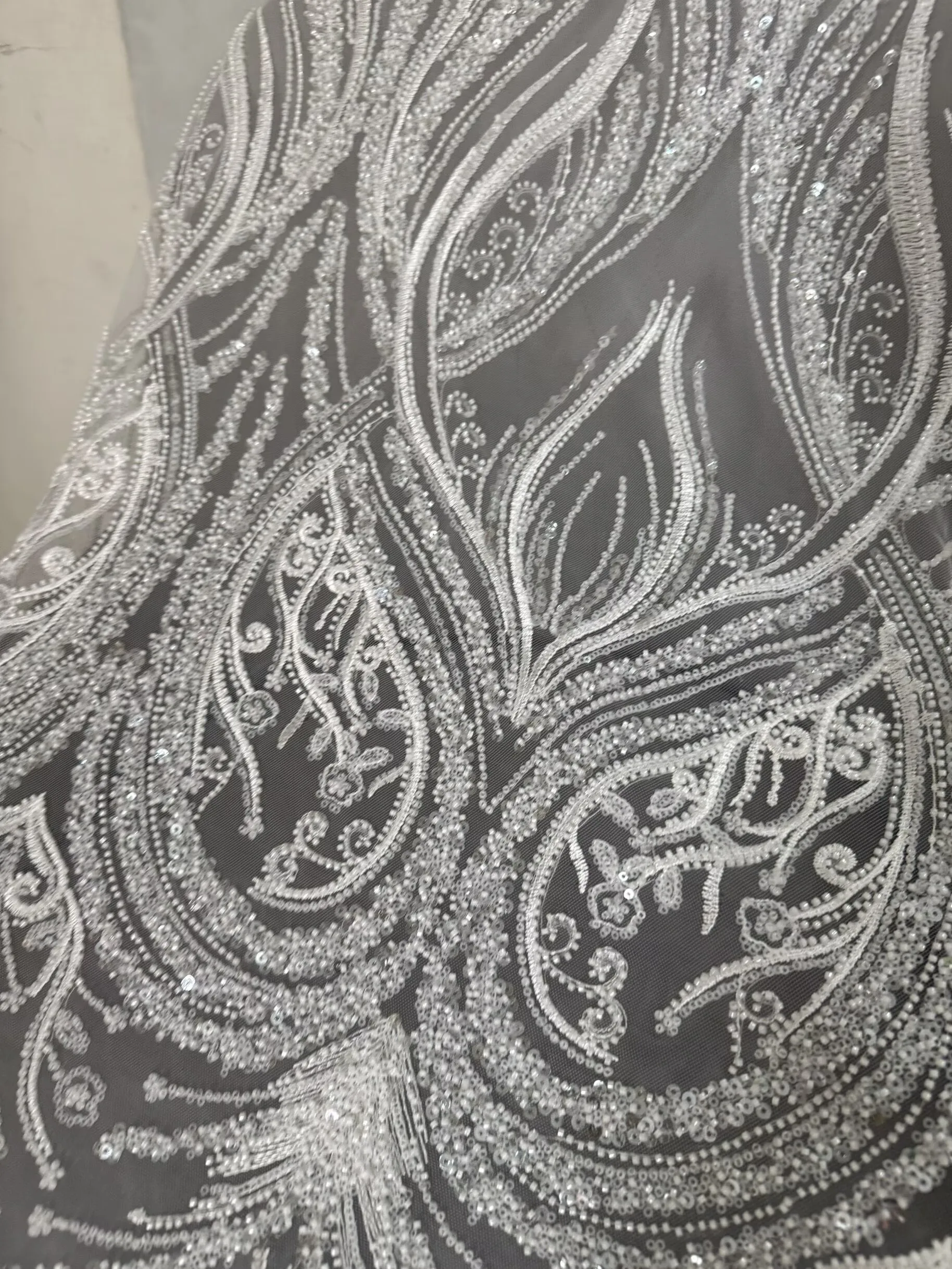 Luxury Lace Fabric with Embroidered Sequin Beaded French Design for Custom Wedding Dress DIY Bridal Gown Material
Luxury Lace Fabric with Embroidered Sequin Beaded French Design for Custom Wedding Dress DIY Bridal Gown Material