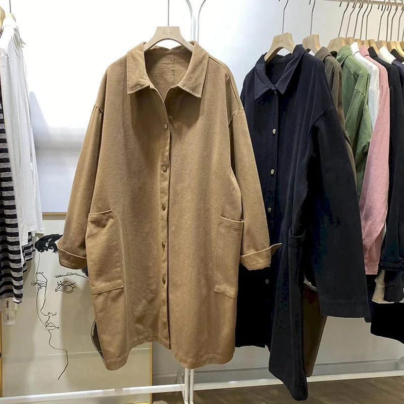 Solid Shirts for Women Polo-neck Vintage Oversized Cardigan Long Sleeve Casual Retro Mid Length Blouse Korean Fashion Women Tops
Solid Shirts for Women Polo-neck Vintage Oversized Cardigan Long Sleeve Casual Retro Mid Length Blouse Korean Fashion Women Tops