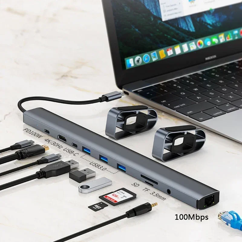 10 in 1 USB Hub Dock AUX HD-compatible VGA Adapter USB C Laptop Docking Station USB 3.0 5Gbps Data Ports for Macbook Huawei
10 in 1 USB Hub Dock AUX HD-compatible VGA Adapter USB C Laptop Docking Station USB 3.0 5Gbps Data Ports for Macbook Huawei