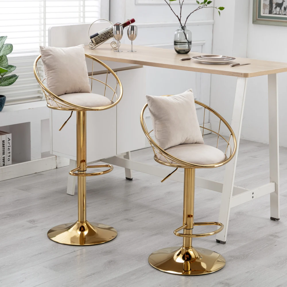 Off-White velvet bar chair,unique design,360 degree rotation,adjustable height,Suitable for living/dinning room and bar,White.
Off-White velvet bar chair,unique design,360 degree rotation,adjustable height,Suitable for living/dinning room and bar,White.