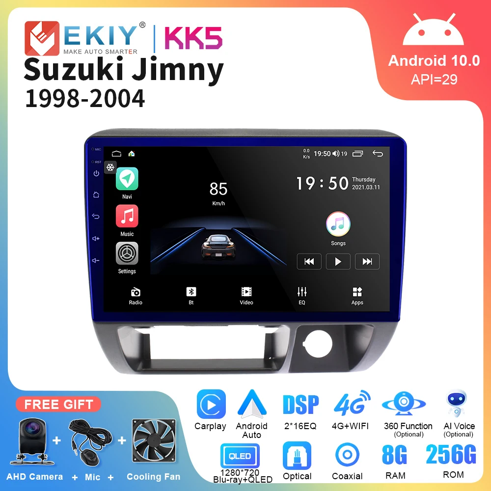 EKIY KK5 для Suzuki Jimny 1998-2004 Android автомобильный радиоприемник мультимедийный плеер Carplay GPS навигация QLED сенсорный экран авто стерео DSP
EKIY KK5 для Suzuki Jimny 1998-2004 Android автомобильный радиоприемник мультимедийный плеер Carplay GPS навигация QLED сенсорный экран авто стерео DSP