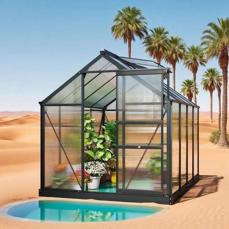 6.2x8.3x6.6ft Gray Aluminum Walk-in Polycarbonate Greenhouse
6.2x8.3x6.6ft Gray Aluminum Walk-in Polycarbonate Greenhouse