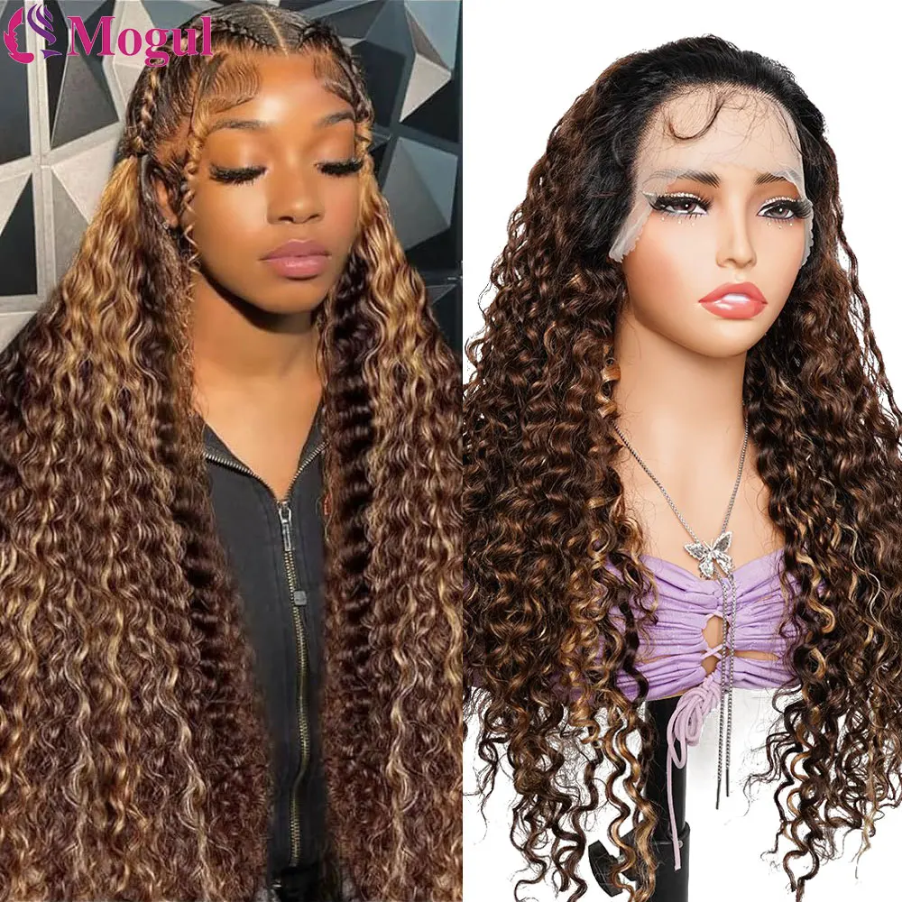 34 inch Pre Cut Preplucked Human Wigs Ready to Go Highlight Ombre Curly Water Wave 13x4 Lace Frontal Wigs 4/27 Human Hair
34 inch Pre Cut Preplucked Human Wigs Ready to Go Highlight Ombre Curly Water Wave 13x4 Lace Frontal Wigs 4/27 Human Hair