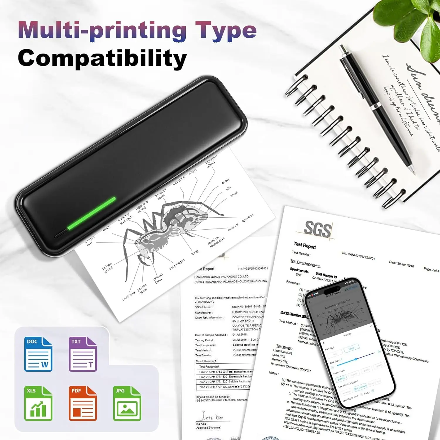 New A4 Portable Printer Wireless X9 for Travel Work Home Inkless Thermal 203DPI US-letter Mobile Printer Support Android iOS
New A4 Portable Printer Wireless X9 for Travel Work Home Inkless Thermal 203DPI US-letter Mobile Printer Support Android iOS