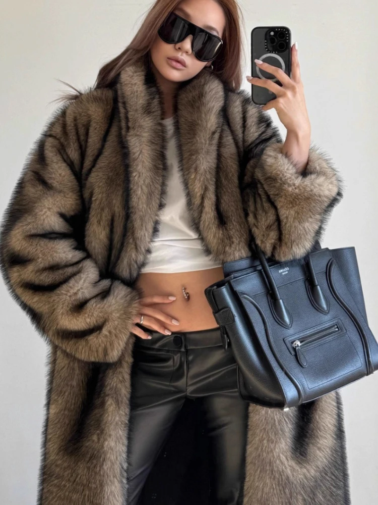 Winter Lady Fashion Loose Thicken Outwear Luxury Women's Fluffy Long Faux Fur Coat Street Full Sleeve Female Plush Overcoat
Winter Lady Fashion Loose Thicken Outwear Luxury Women's Fluffy Long Faux Fur Coat Street Full Sleeve Female Plush Overcoat