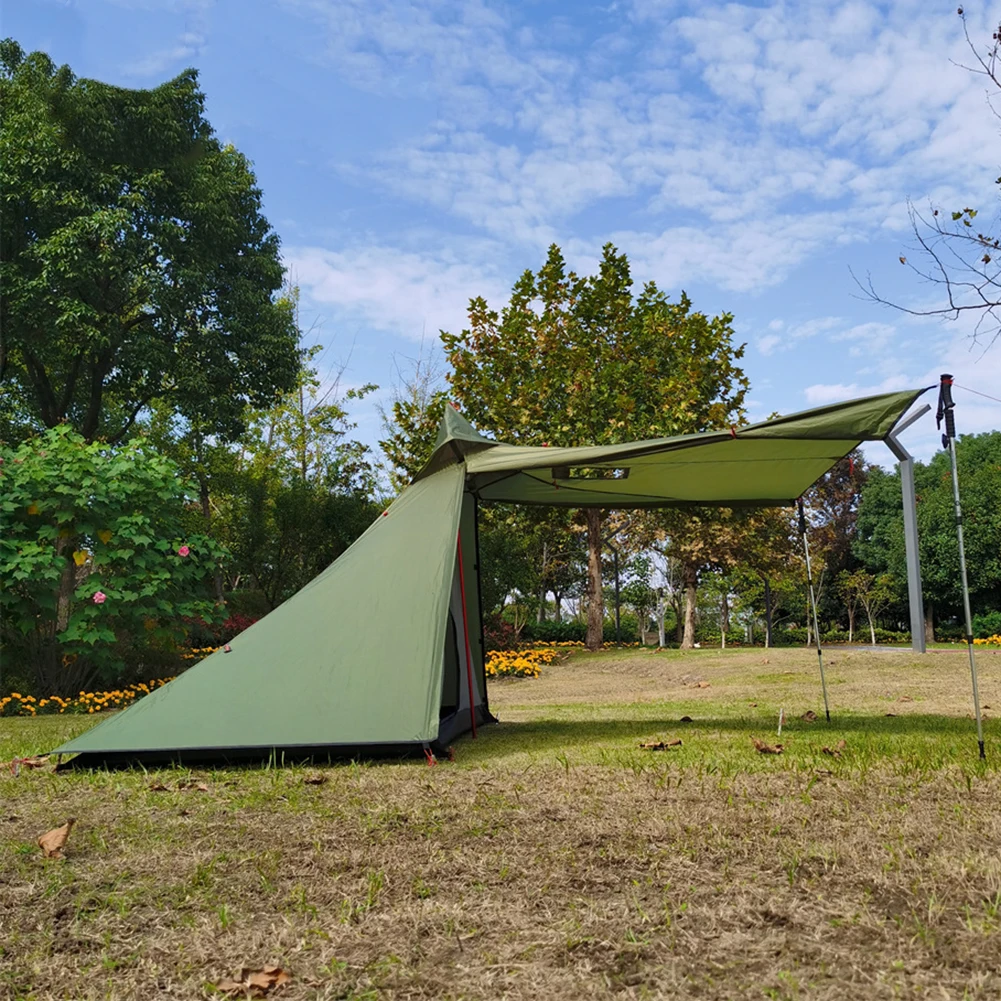 Tear Resistant Pyramid Shelter Offering Spacious Interior and Great Airflow Perfectly Suited for Family Campouts
Tear Resistant Pyramid Shelter Offering Spacious Interior and Great Airflow Perfectly Suited for Family Campouts