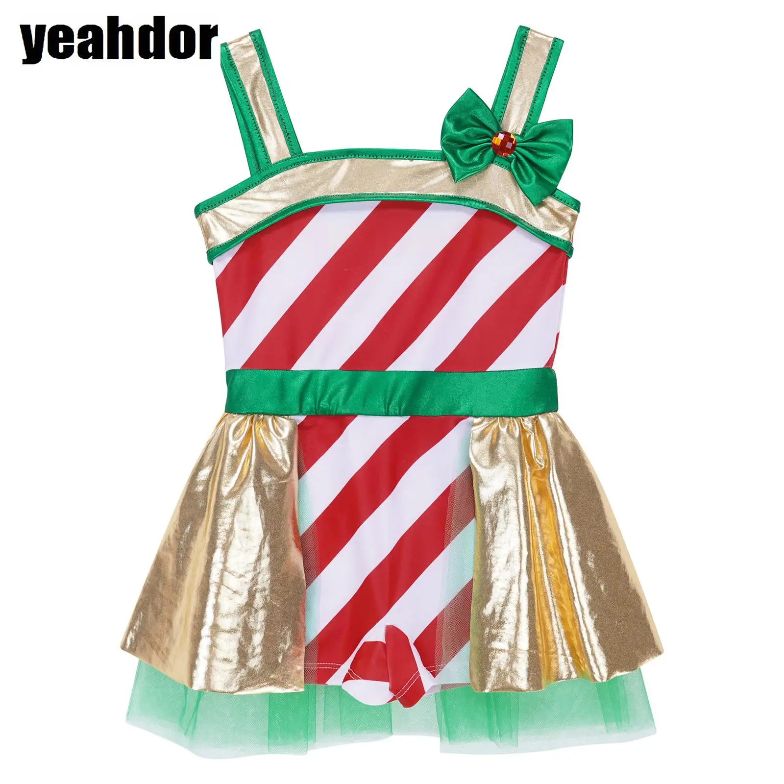 Girls Candy Cane Christmas Striped Jumpsuit Shorty Unitard Dress Rhinestone Bow Ruffled Skirt Bodysuit Xmas Ice Skating Leotard
Girls Candy Cane Christmas Striped Jumpsuit Shorty Unitard Dress Rhinestone Bow Ruffled Skirt Bodysuit Xmas Ice Skating Leotard