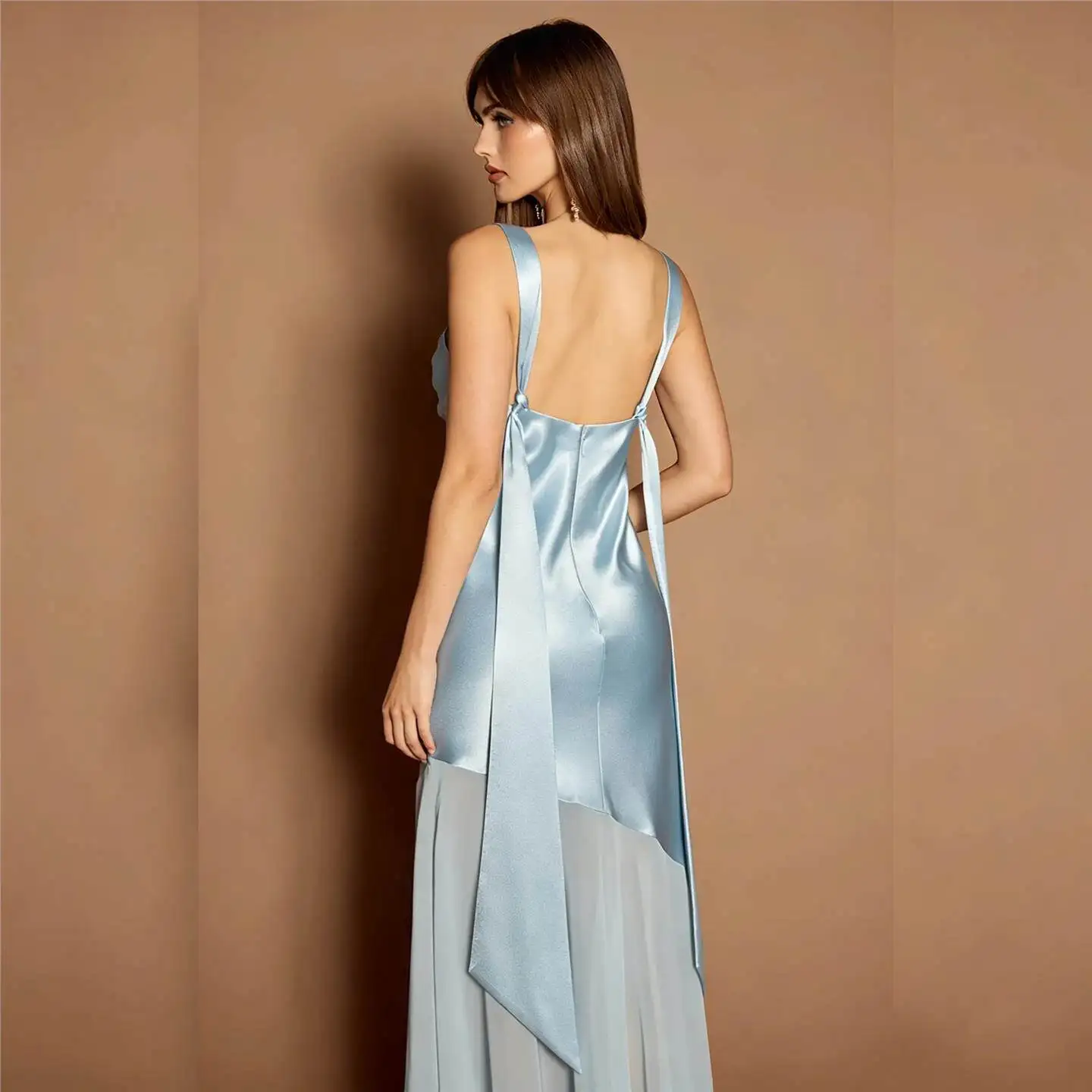 Elegant High Waist Satin Halter Dress Taffeta Splice Chiffon Skirt Bodycon Wrap around Skirt Long Sleeve Youth Fashion
Elegant High Waist Satin Halter Dress Taffeta Splice Chiffon Skirt Bodycon Wrap around Skirt Long Sleeve Youth Fashion