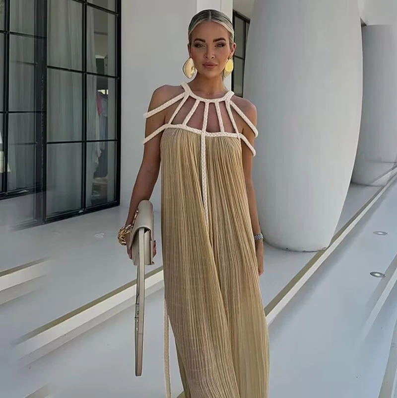 Venus Gown Halter Braided Strapes Backless Dresses Women Party Evening Dress Elegant Efflortless Chic Maxi Vestido Goddess Vibe
Venus Gown Halter Braided Strapes Backless Dresses Women Party Evening Dress Elegant Efflortless Chic Maxi Vestido Goddess Vibe