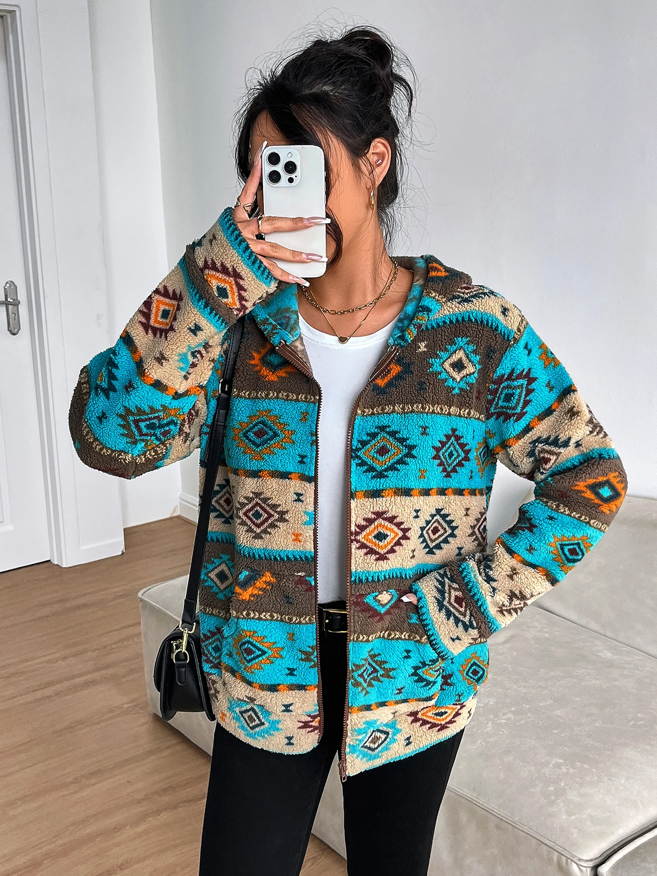 Geometric pattern holiday daily casual long-sleeved hooded women's jacket Geometric pattern holiday daily
Geometric pattern holiday daily casual long-sleeved hooded women's jacket Geometric pattern holiday daily
