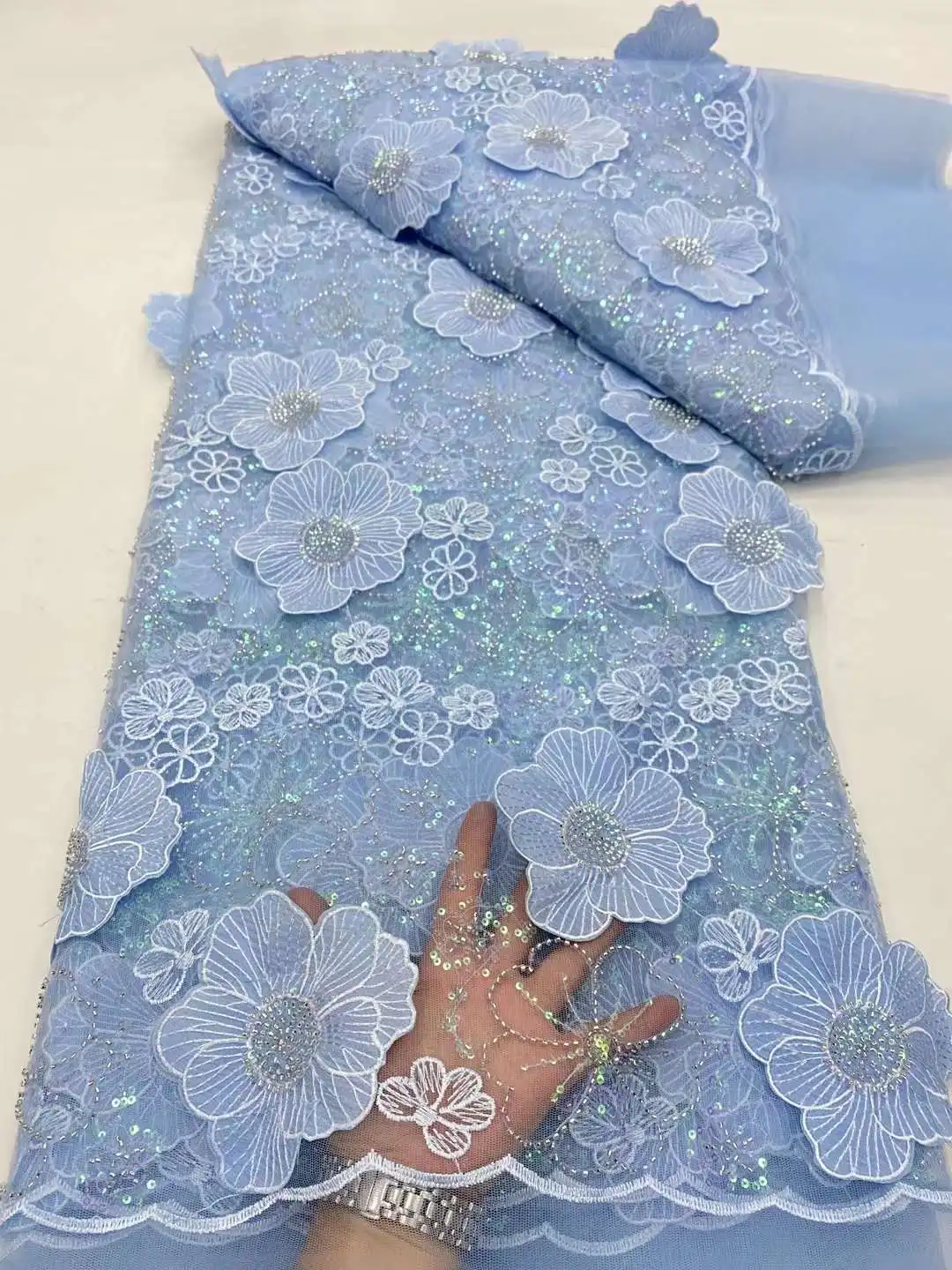 African Sequins Beads Lace Fabric 2024 5 Yards High Quality French Mesh Tulle Embroidery Wedding Bridal Lace DPQ1-4
African Sequins Beads Lace Fabric 2024 5 Yards High Quality French Mesh Tulle Embroidery Wedding Bridal Lace DPQ1-4