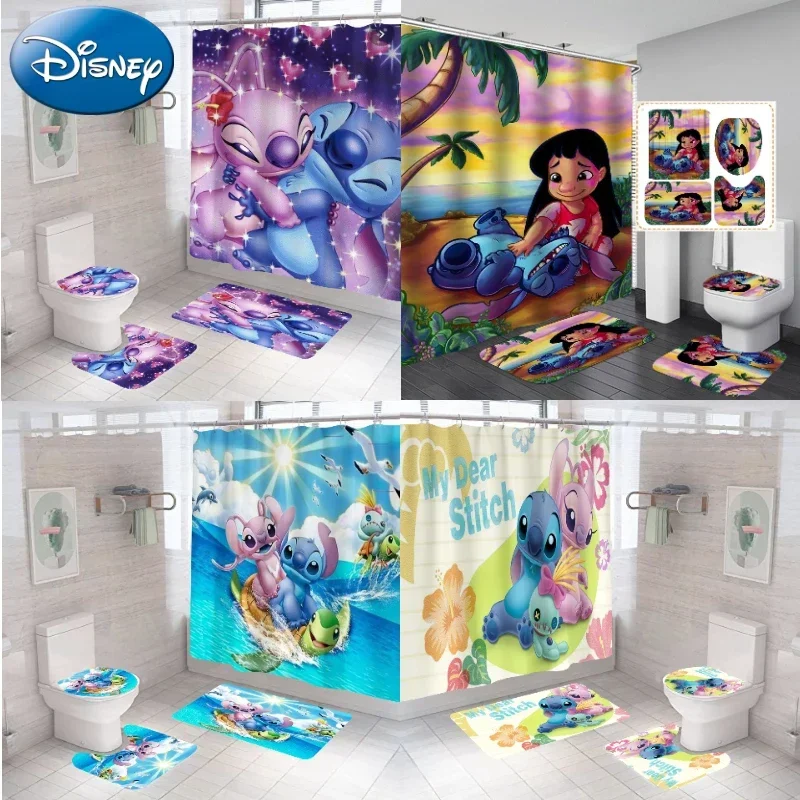 4pcs Disney Lilo & Stitch Shower Curtains Bathroom Mat Set Cute Waterproof Mould Proof Bath Drapes Bath Mat Rug Toilet Lid Cover
4pcs Disney Lilo & Stitch Shower Curtains Bathroom Mat Set Cute Waterproof Mould Proof Bath Drapes Bath Mat Rug Toilet Lid Cover