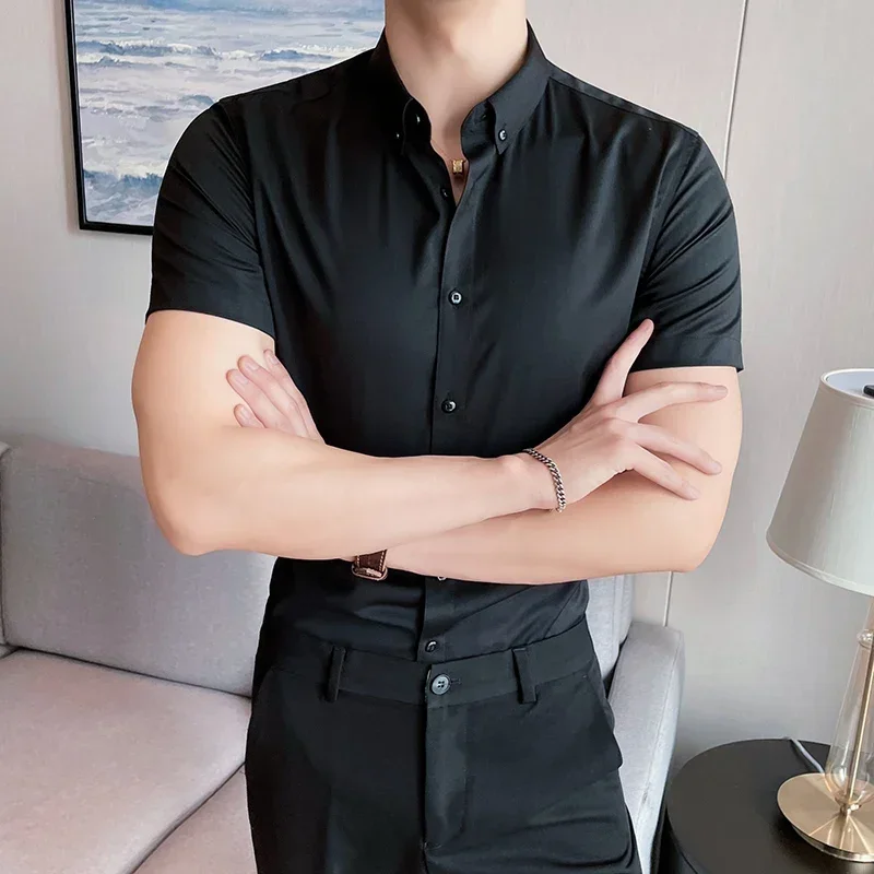 Camisas De Hombre Korean Luxury Clothing Summer Men Short Sleeve Shirt Big Size Slim Fit Men's Social Shirt Elegant Blouse Homme
Camisas De Hombre Korean Luxury Clothing Summer Men Short Sleeve Shirt Big Size Slim Fit Men's Social Shirt Elegant Blouse Homme