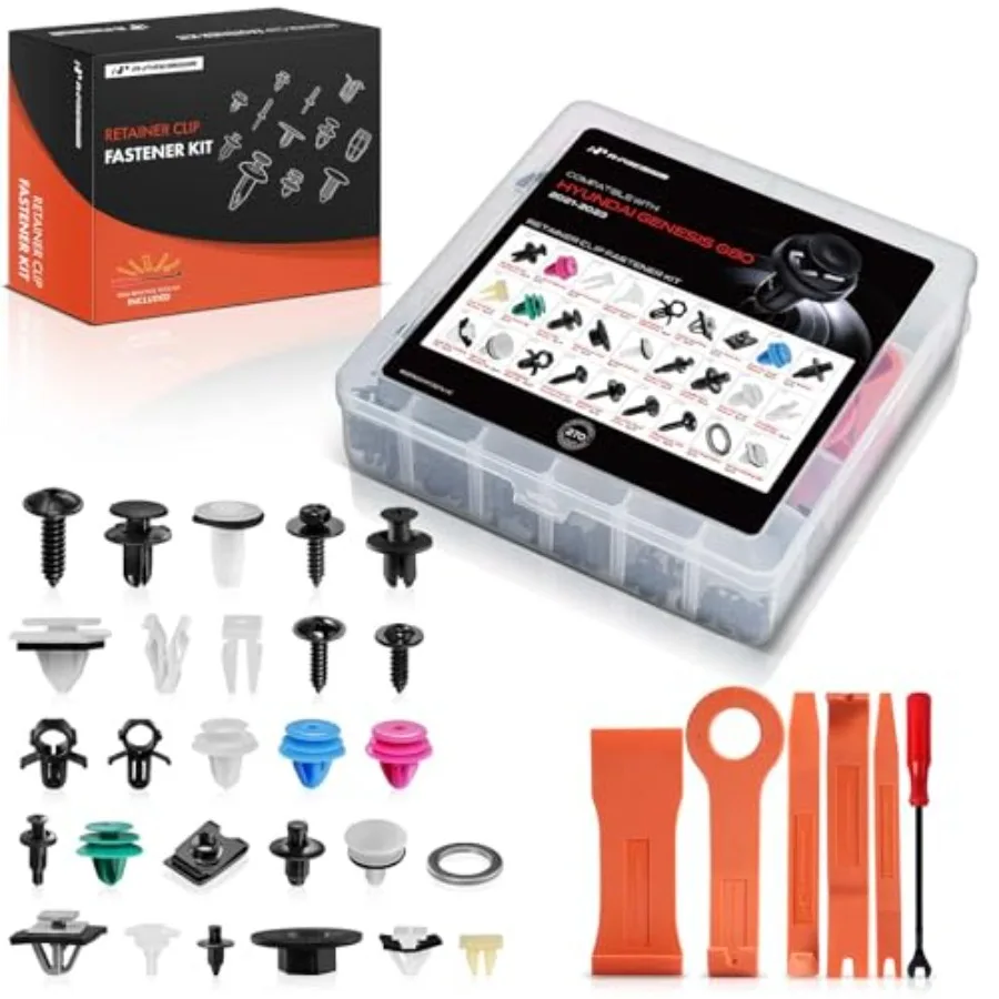 270-Pack 16-Type Car Retainer Clip Kit Compatible with Genesis G80 2021-2023 Bumper Fender Liner Door Panel Auto Push Pin Plast
270-Pack 16-Type Car Retainer Clip Kit Compatible with Genesis G80 2021-2023 Bumper Fender Liner Door Panel Auto Push Pin Plast