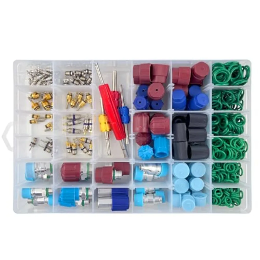 604pcs R134a A/C Valve CoreandDust Cap Kit car A/C System Maintenance Tool Box O-Ring A/C System Valve/Valve Cover HighandLow S
604pcs R134a A/C Valve CoreandDust Cap Kit car A/C System Maintenance Tool Box O-Ring A/C System Valve/Valve Cover HighandLow S