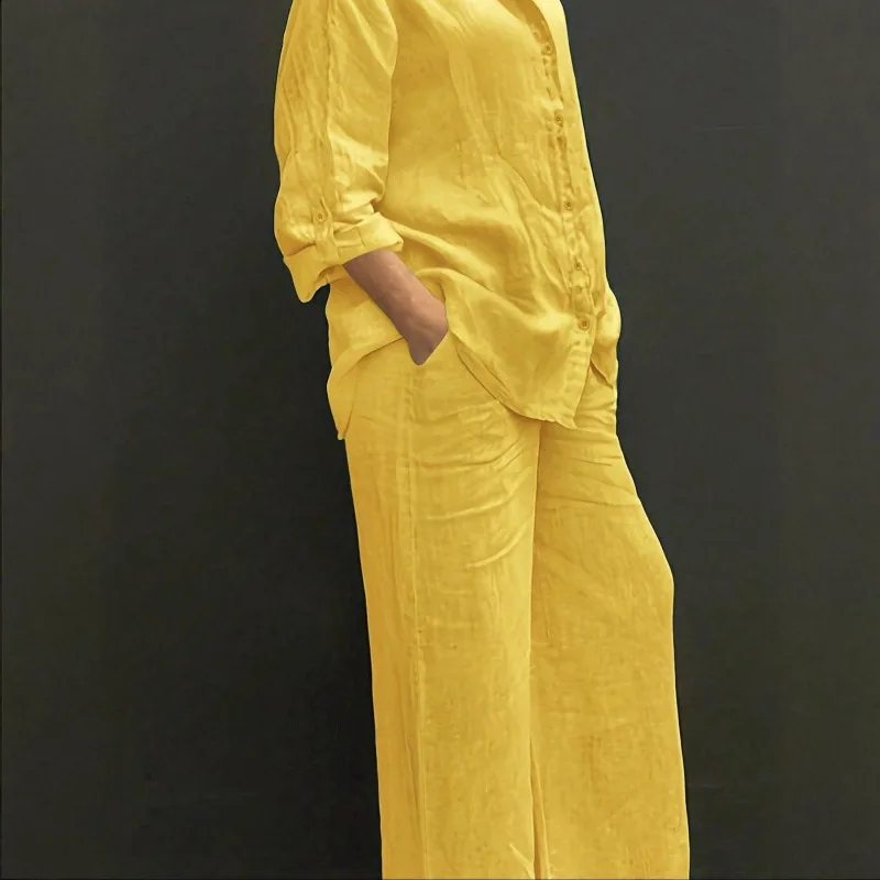 Women's clothing set summer new fashionable outdoor casual long sleeved shirt long pants clean color lightweight fabric set
Women's clothing set summer new fashionable outdoor casual long sleeved shirt long pants clean color lightweight fabric set
